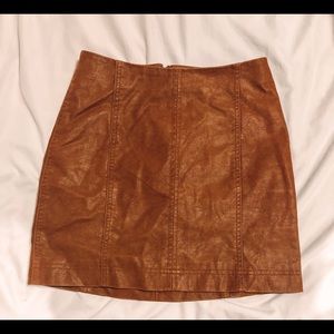 Free People High Waisted leather Skirt